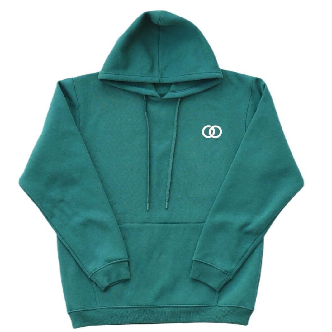 Deep Green DUO Classic Hoodie with minimalist design featuring the Duo logo, perfect for casual wear